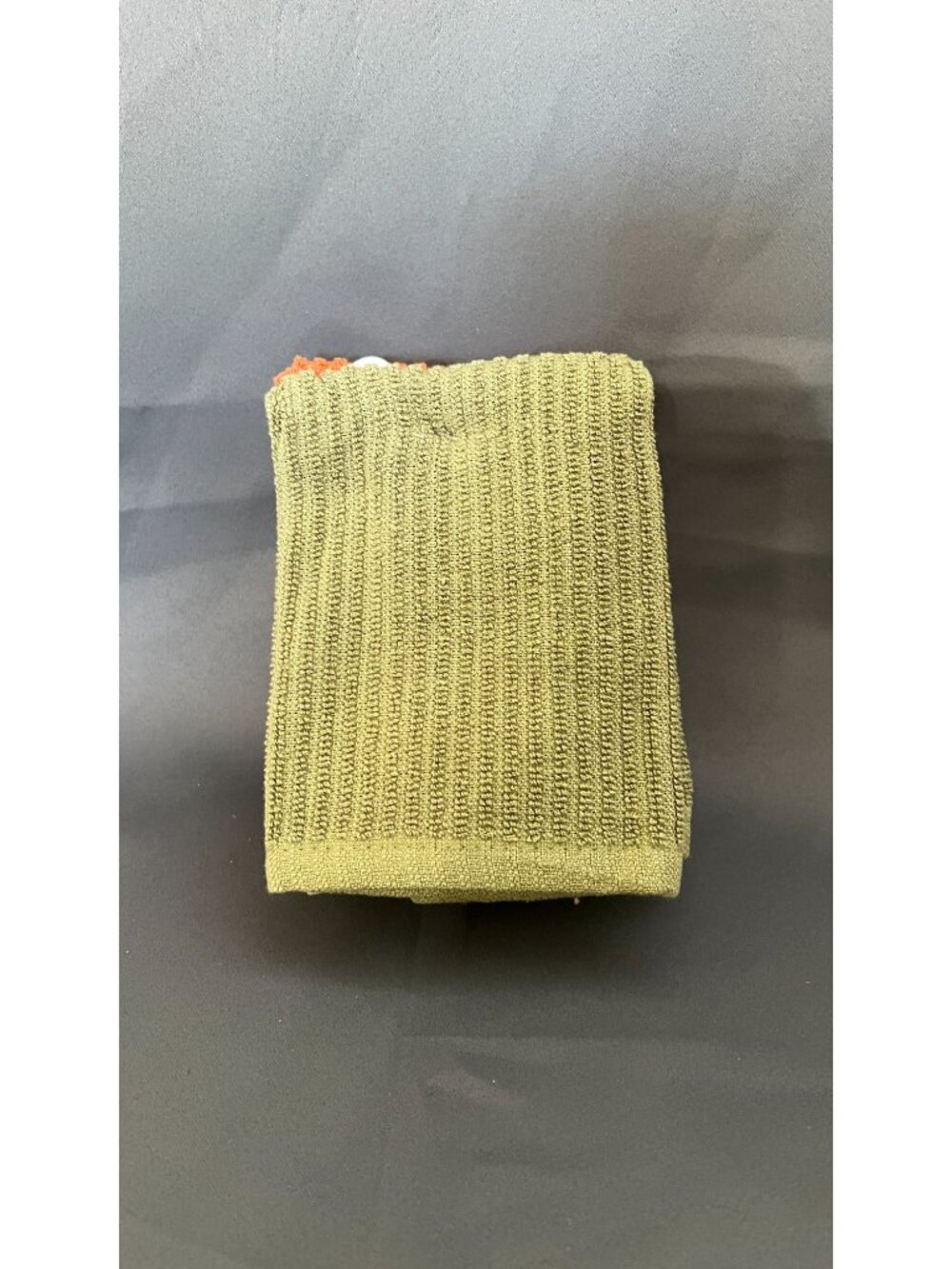 Fall Plaid Dishcloth Set 12" X 12" 6-Pack Orange & Green Cotton Microfiber Blend - Picture 3 of 5